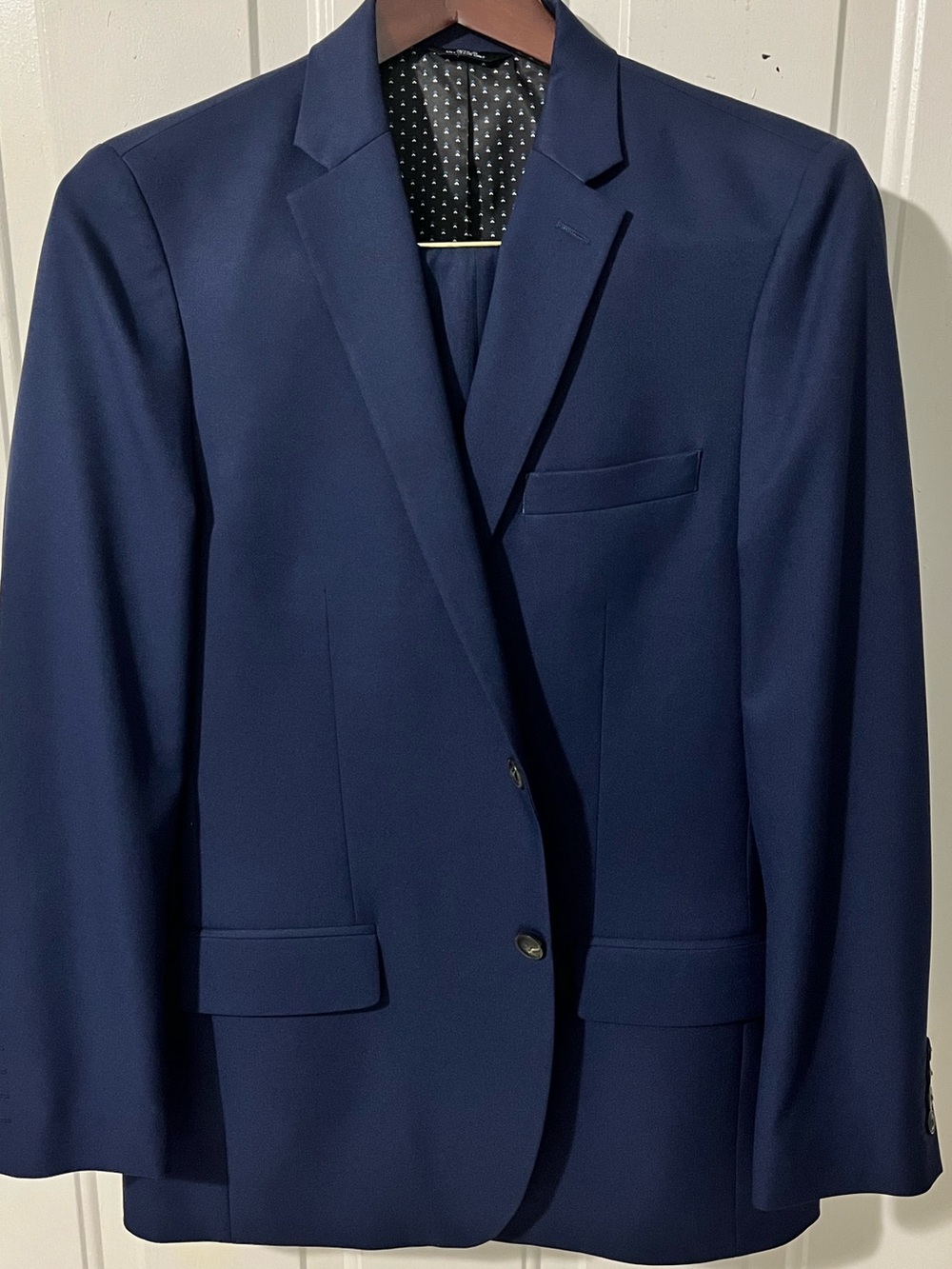 Haggar Navy Two-Piece Suit - Blazer & Trousers 42R Pant Size 34x30 - Picture 6 of 7